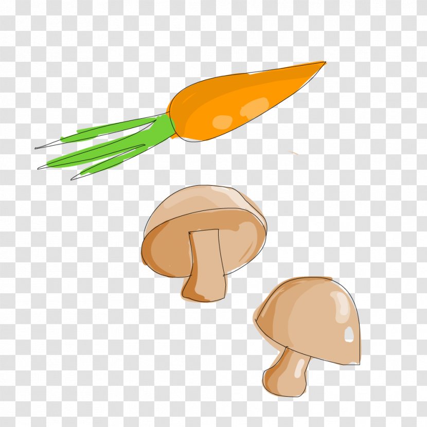 Cartoon Mushroom - Shiitake - Mushrooms And Carrots Transparent PNG