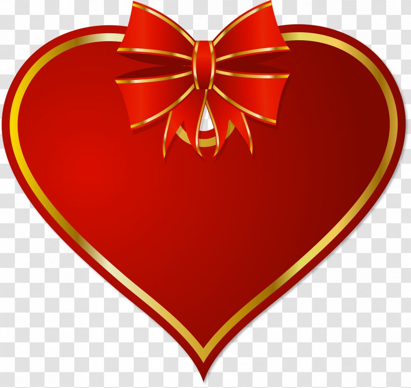 Heart Red Clip Art - Frame - With Bow Clipart Transparent PNG