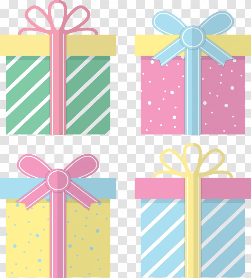 Paper Gift Box - Pink - Vector Color Transparent PNG