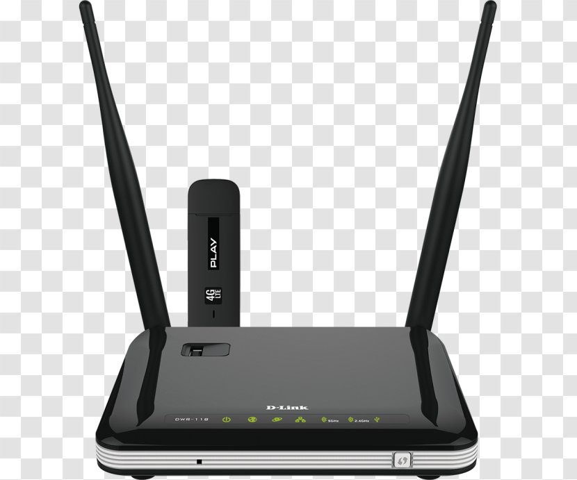 D-Link - Dlink - DWR-118 Doble Banda (2,4 GHz / 5 GHz) Gigabit Ethernet 3G 4G Negro Router Inalámbrico Wireless DWR-118Huawei Modem Transparent PNG