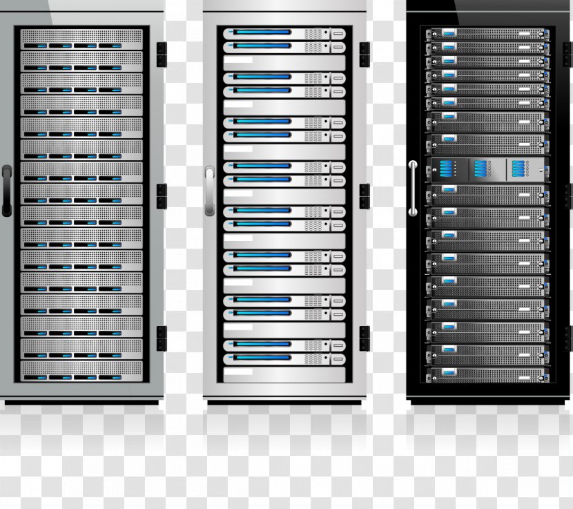 Server 19-inch Rack Data Center Clip Art - Computer Servers - Vector Transparent PNG