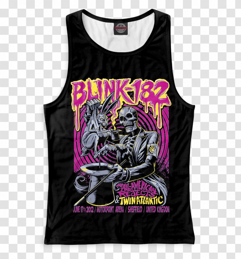 T-shirt Hoodie Clothing Sleeveless Shirt Blink-182 - Active Tank Transparent PNG