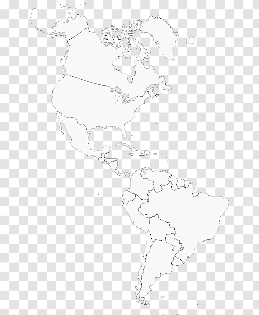 North America Line Art White Sketch - Map Transparent PNG