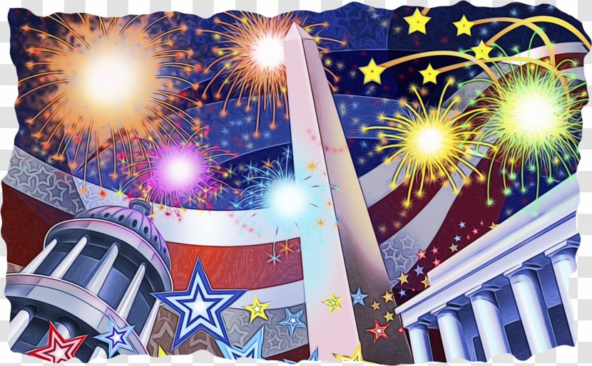 Happy New Year Fireworks - Independence Day Usa - Mural Years Transparent PNG