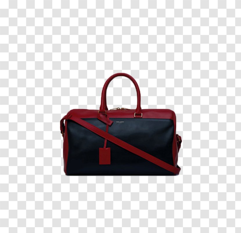Handbag Leather Baggage Hand Luggage - Strap - Red Wine Fight Black Box Bag Transparent PNG