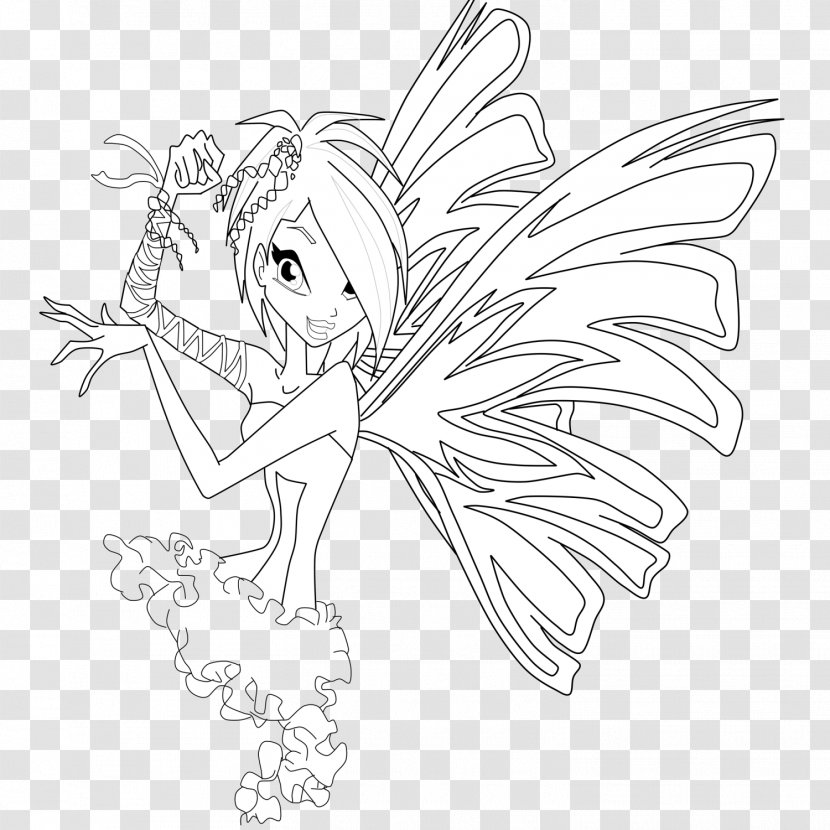 Winx Club: Believix In You Flora Drawing Line Art Sirenix - Coloring Book - Pencil Transparent PNG