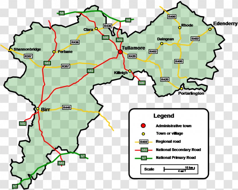 County Offaly Map Line Land Lot Point - Tree Transparent PNG