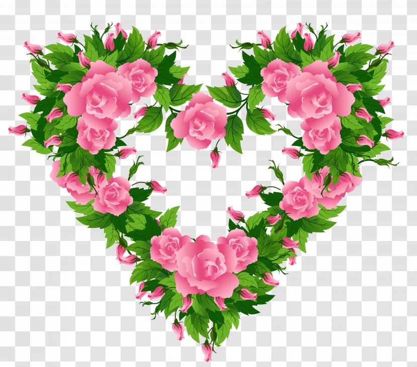 Rose Heart Pink Clip Art - Petal - Roses Decor Clipart Picture Transparent PNG