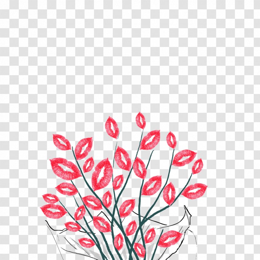 Flower Lip Illustration - Paper - Tree Transparent PNG