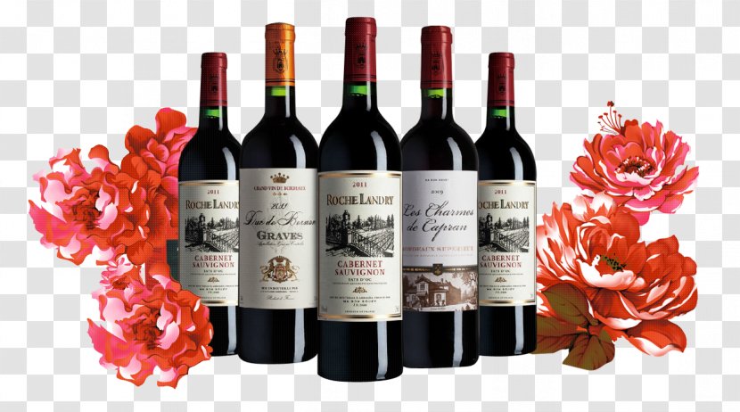 Red Wine Grape - Liqueur - High-end Flower Decoration Typesetting Transparent PNG