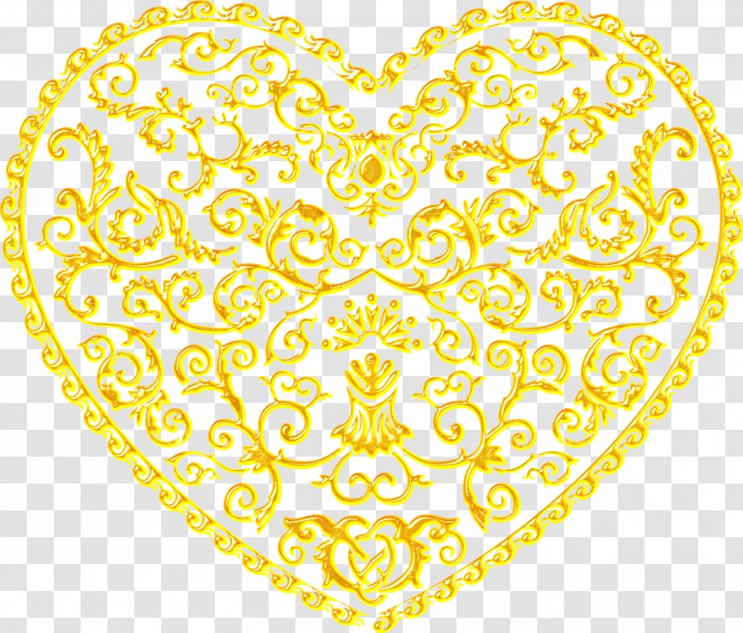 Valentine's Day Logo Scrapbooking Heart - Cartoon - Gold Transparent PNG