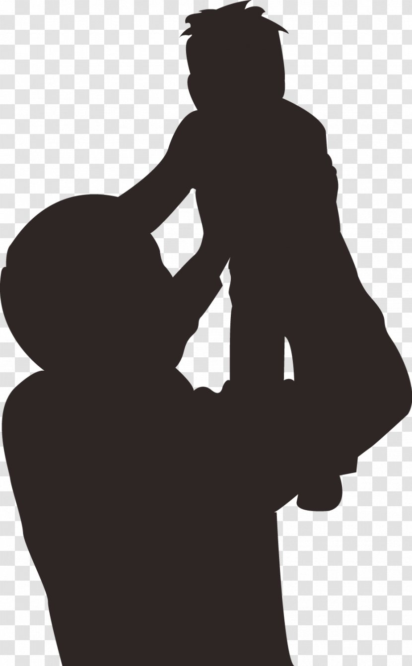 Father's Day Silhouette - Black And White - Hold The Child's Father Transparent PNG