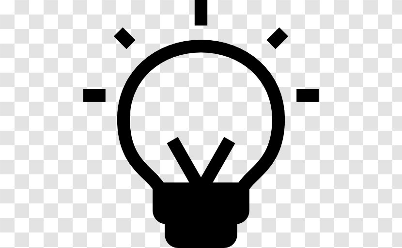 Incandescent Light Bulb Lighting Electric Incandescence - Symbol - Blackandwhite Transparent PNG