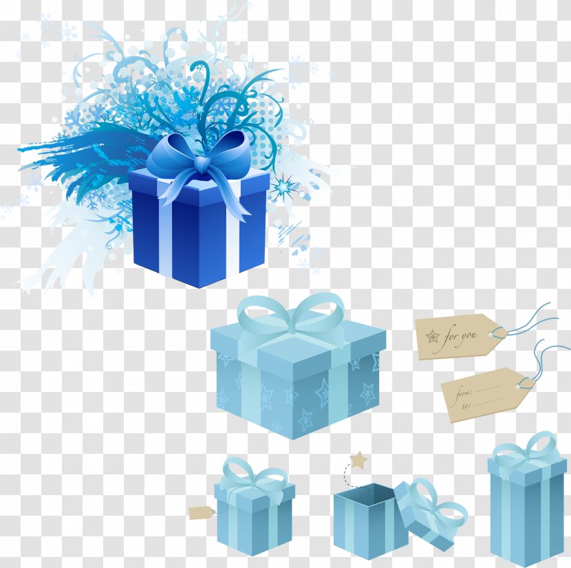 Paper Gift Decorative Box - Logo - Beautiful Blue Tag Transparent PNG