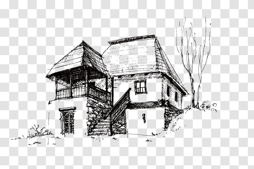 House Drawing Sketch - Home - Vector Buildings Transparent PNG
