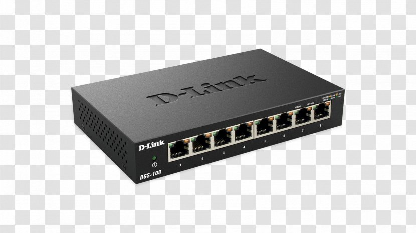 Network Switch Gigabit Ethernet D-Link DGS 108 DES - Dlink Dgs - Hub Transparent PNG