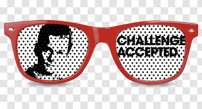 Goggles Sunglasses - Red - Challenge Accepted Transparent PNG