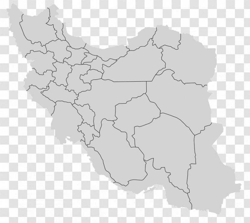 Counties Of Iran Blank Map Geography - Atlas Transparent PNG