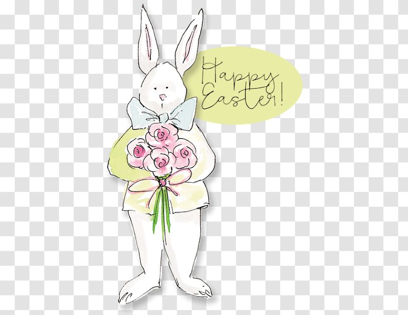 Rabbit Easter Bunny Hare Floral Design - Orthodox Sunday Transparent PNG