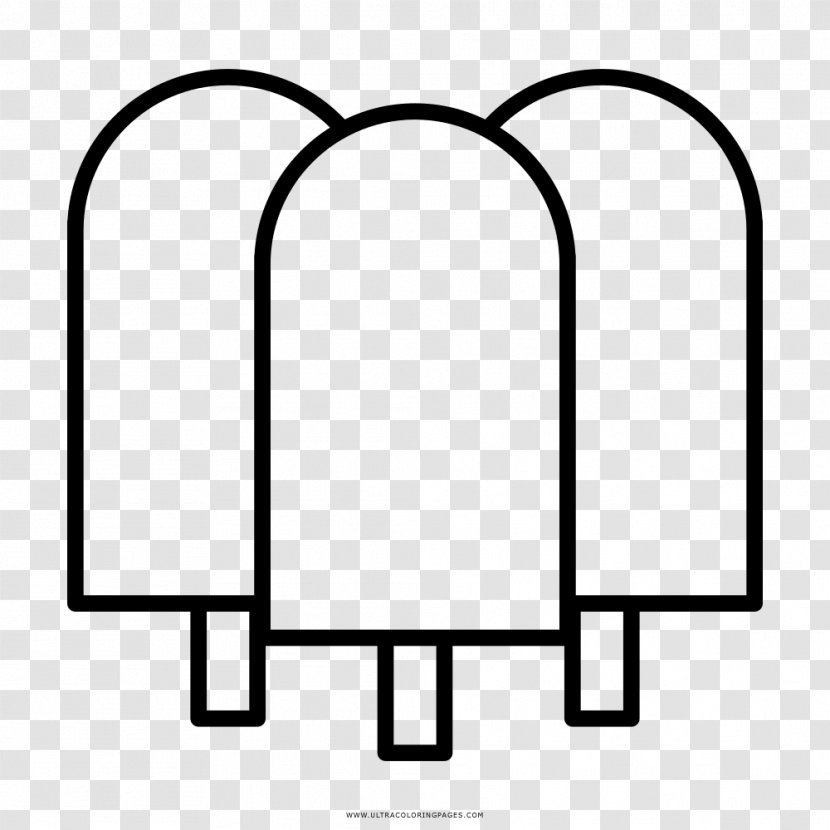 Ice Pop Drawing Coloring Book Line Art Black And White - Cream Transparent PNG