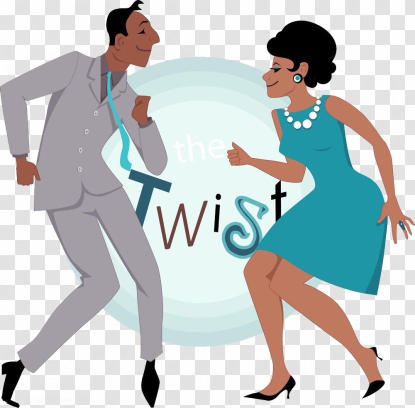 Twist Royalty-free Dance Clip Art - Silhouette - Cartoon Dancing Men And Women Transparent PNG