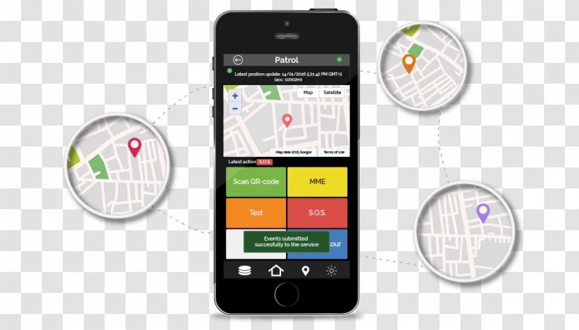 Guard Tour Patrol System Security QR Code - Brand - Mobile Phone Map Transparent PNG