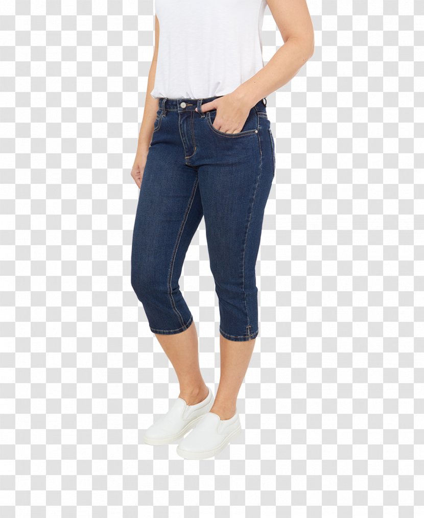 Jeans Capri Pants Denim Shorts - Red Transparent PNG