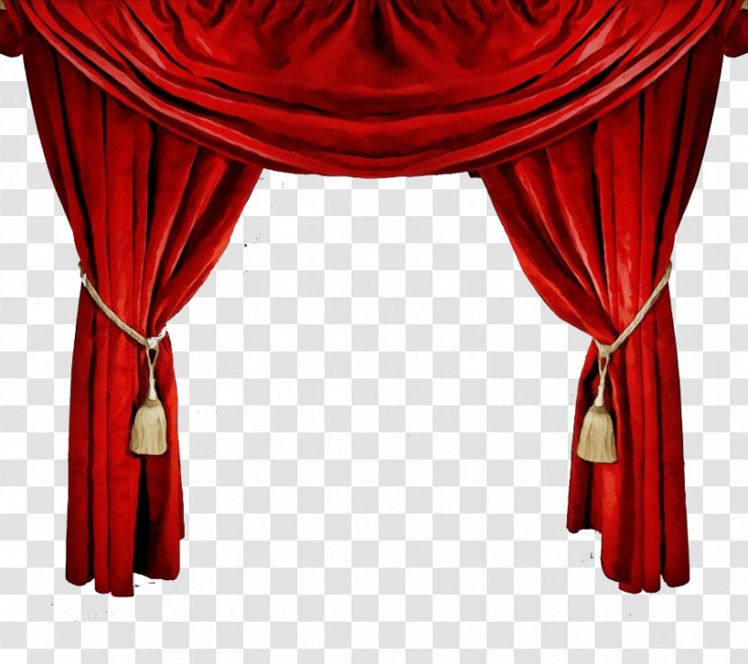Curtain Theater Window Treatment Red Interior Design - Wet Ink - Valance Heater Transparent PNG