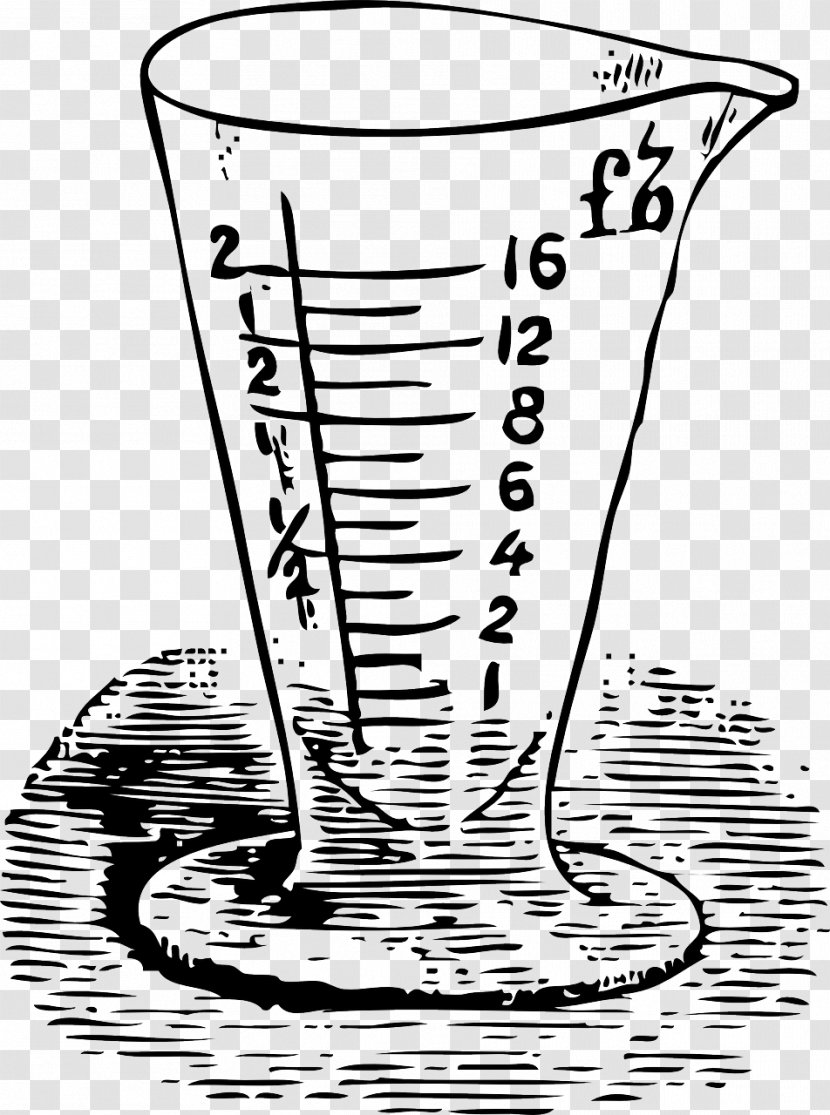 Measuring Cup Measurement Vector Graphics Glass Clip Art - Black And White Transparent PNG