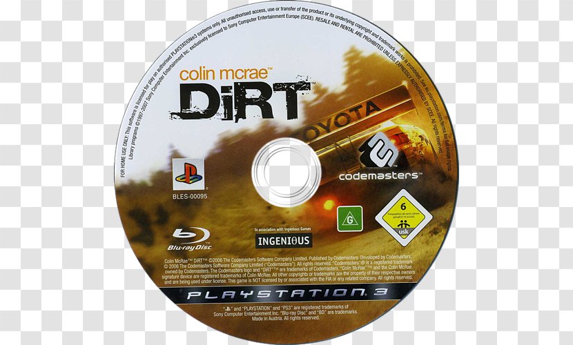 Colin McRae: Dirt 2 3 Video Game Codemasters - Compact Disc Transparent PNG