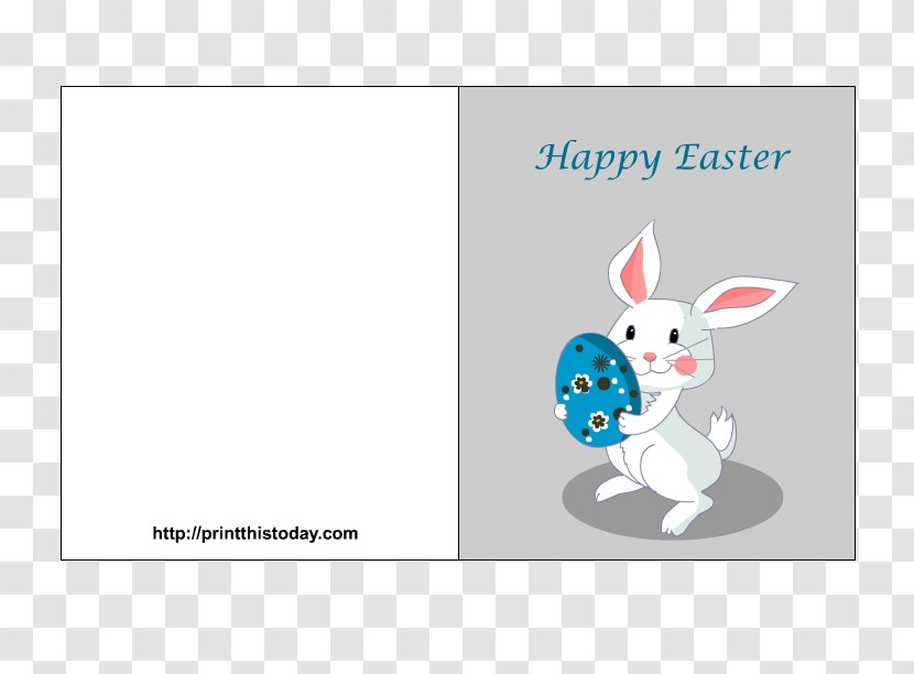 Easter Bunny Postcard Egg Rabbit - Greeting Cards Pattern Transparent PNG