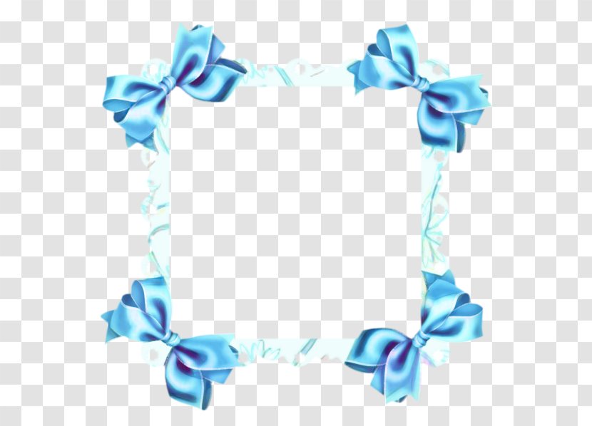 Blue Flower Borders And Frames - Ribbon Turquoise Transparent PNG