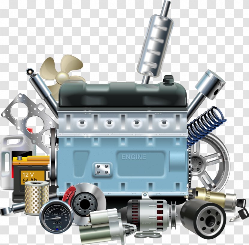 Car Royalty-free Stock Photography Illustration - Automotive Engine - Vector Parts Transparent PNG