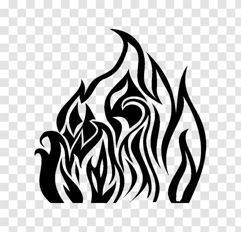 Clip Art Black And White Flame Image - Blackandwhite Transparent PNG