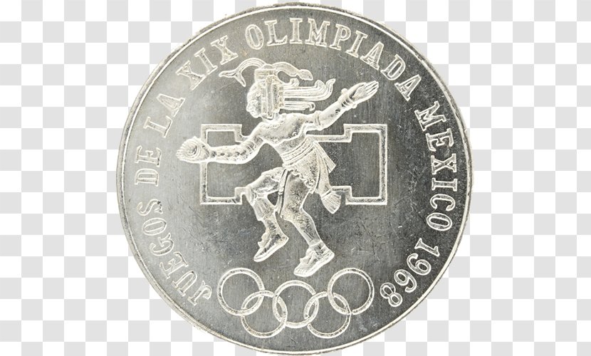 Silver Coin Monedas De México Roman Currency - Peso - 1968 Greek Coins Transparent PNG