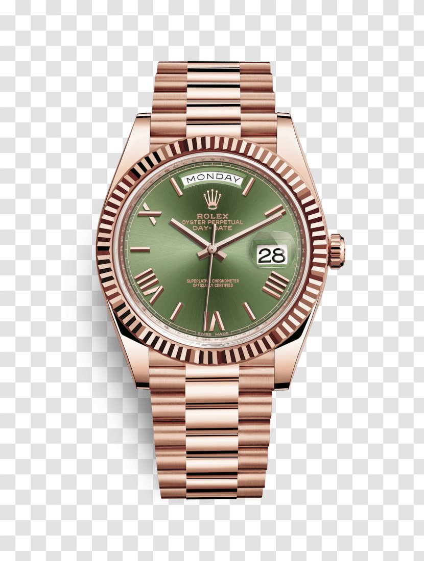 Rolex Day-Date Colored Gold Watch - Replica Transparent PNG