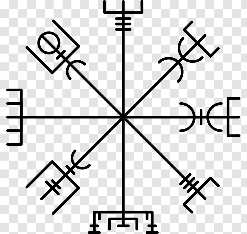 Vegvísir Runes Galdrabók Compass Runic Magic - Flower Transparent PNG