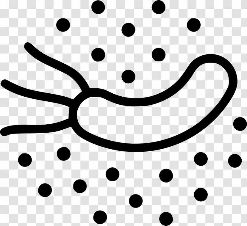 Bacteria Microorganism Black And White Clip Art - Microbiology - Flu Vector Transparent PNG