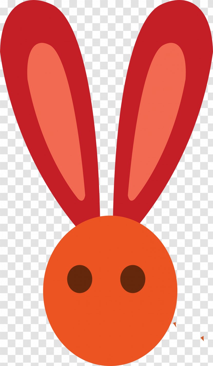 European Rabbit Leporids Domestic Ear - Easter Bunny - Simple Red Transparent PNG