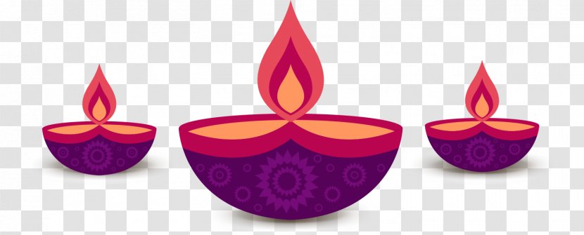 Diwali Oil Lamp Candle Wax - Purple Transparent PNG