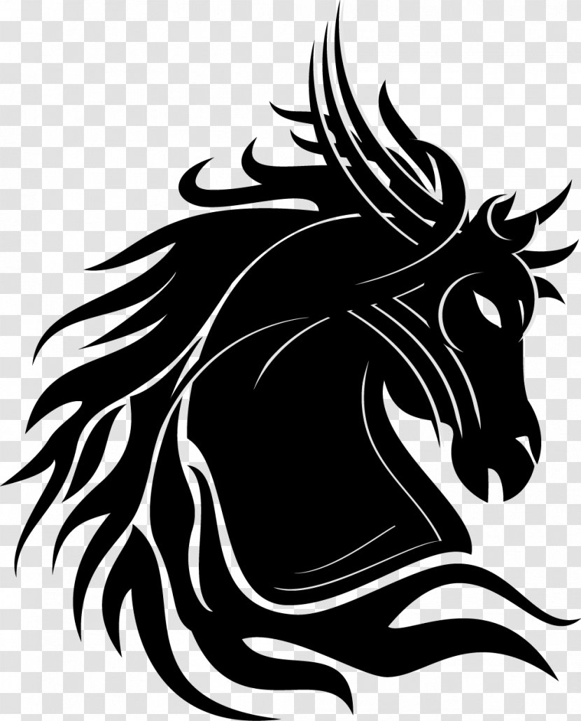 Mustang Stallion Black Clip Art - Wing - Horse Riding Transparent PNG
