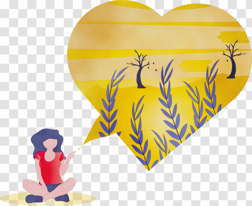 Yellow Heart Gesture Love Transparent PNG