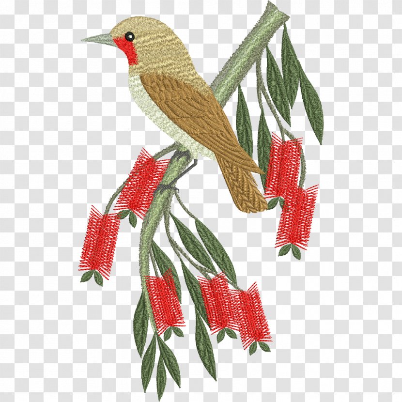Machine Embroidery Floral Design Bird Transparent PNG