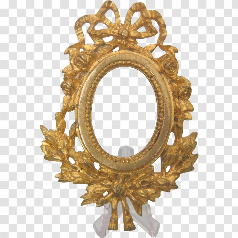 01504 Brass Oval Mirror Transparent PNG