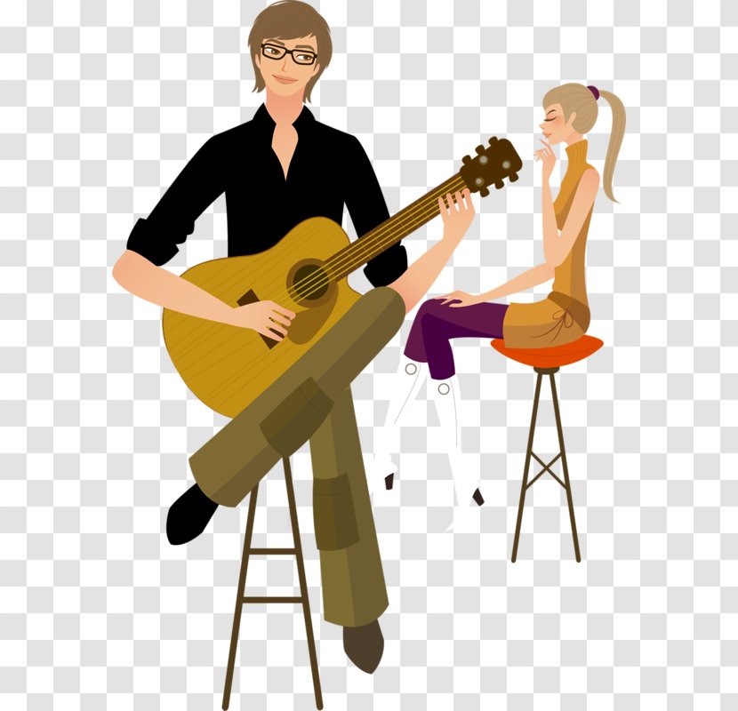 Fender Stratocaster Guitar Royalty-free - Heart - Men And Women Playing Transparent PNG