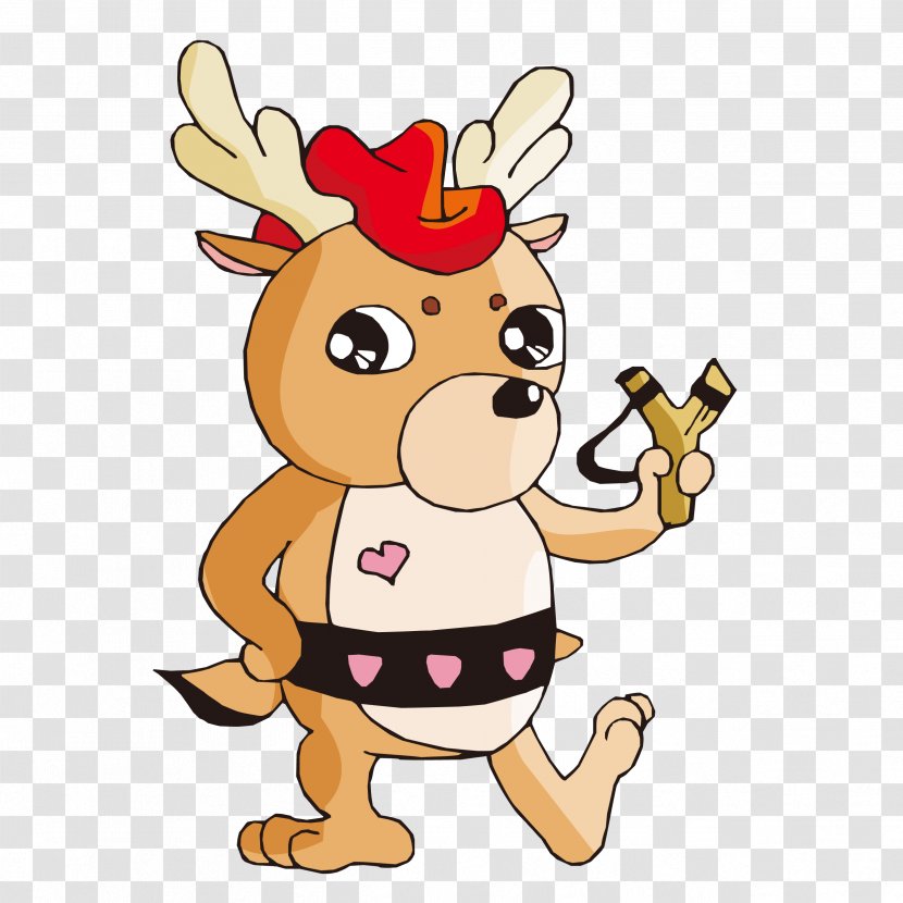 Deer U60f3u50cfu4e2du7684u52d5u7269 Animal Cartoon - Vertebrate - Kids Play Slingshot Transparent PNG