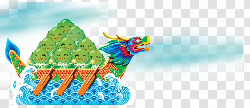 Zongzi Dragon Boat Festival Bateau-dragon Illustration - Cartoon - Dumplings Race Transparent PNG