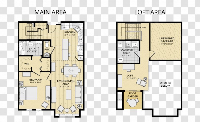 House Loft Interior Design Services Studio Apartment - Diagram Transparent PNG