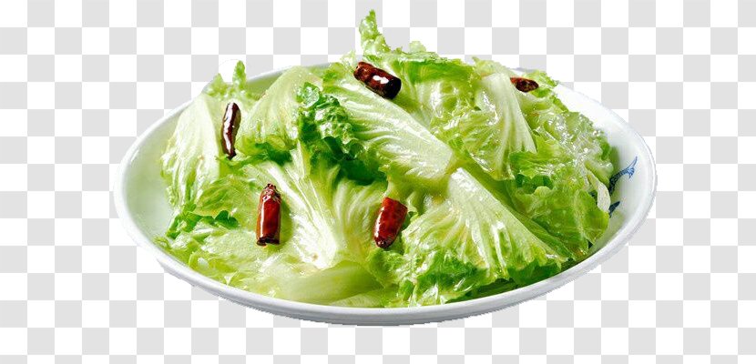 Romaine Lettuce Chinese Cuisine Caesar Salad Vegetable - Eating - Hot And Sour Cabbage Transparent PNG