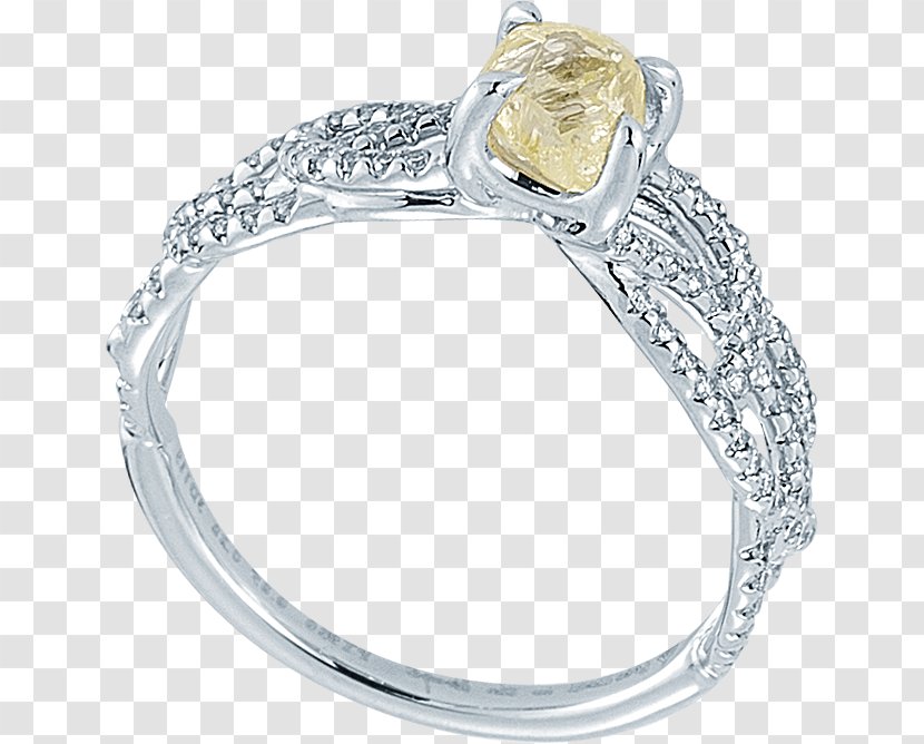 Wedding Ring Silver Platinum Bangle - Diamond - Raw Transparent PNG
